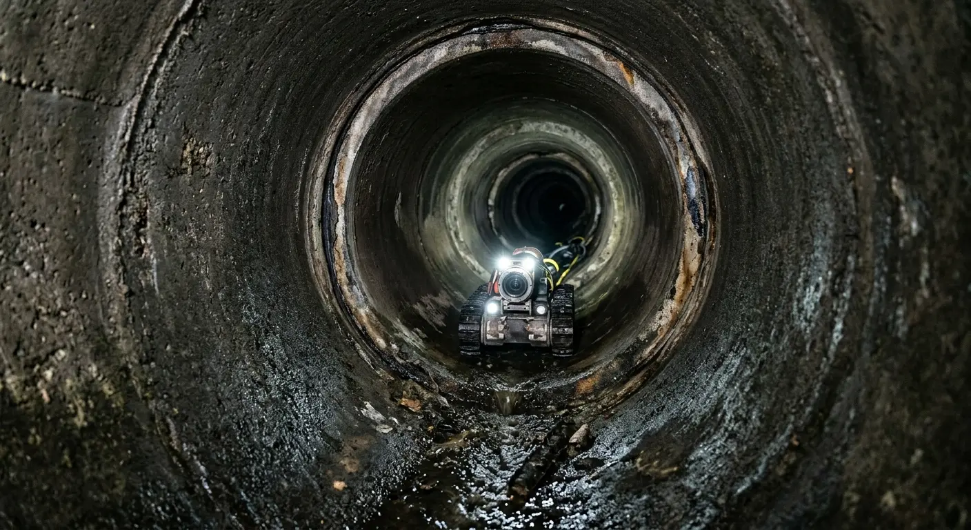 Robotic sewer camera inspecting pipe interior for Sewer Line Repair in Marlboro